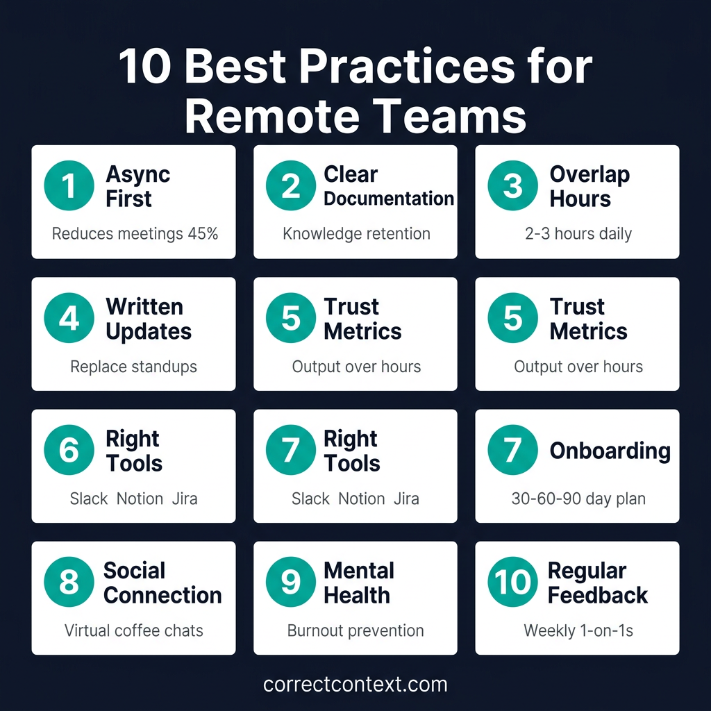 10 best practices for managing remote engineering teams infographic