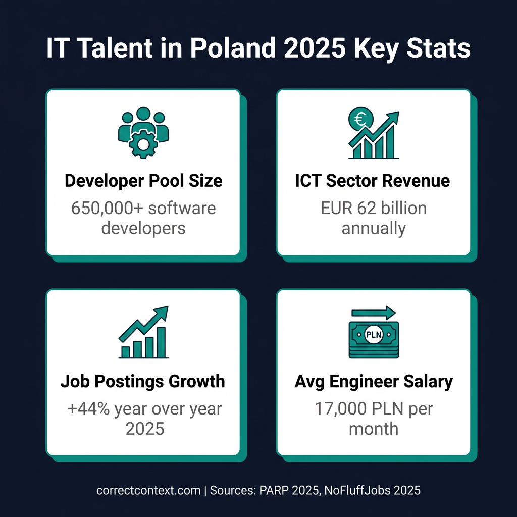 IT Talent Poland — Key Statistics Infographic