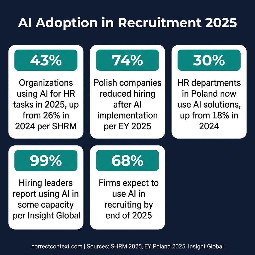 AI adoption statistics in recruitment 2025 infographic