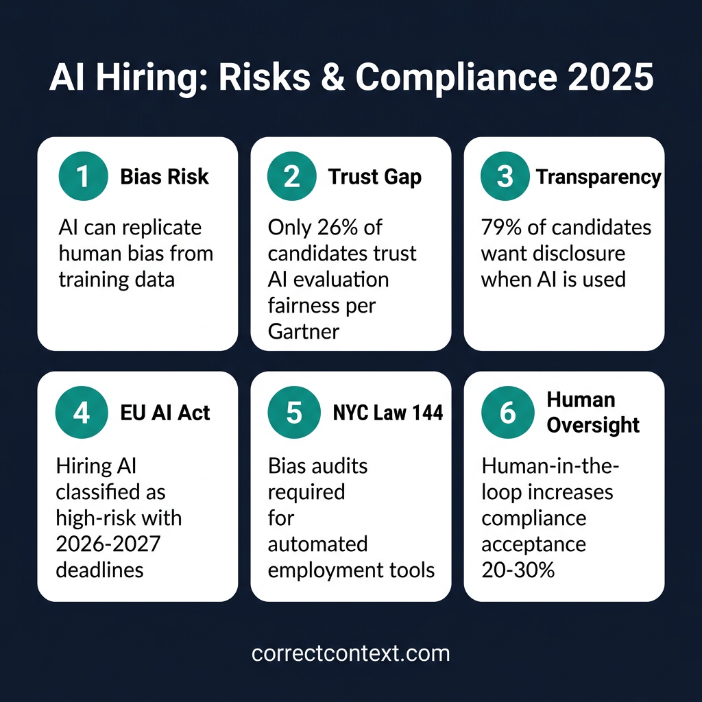 AI hiring risks and compliance requirements 2025 infographic