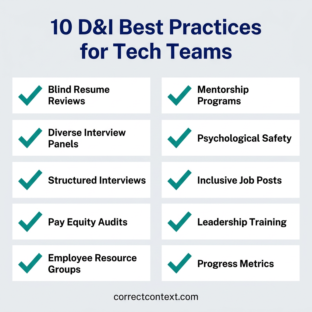 10 Diversity and Inclusion best practices checklist for tech teams