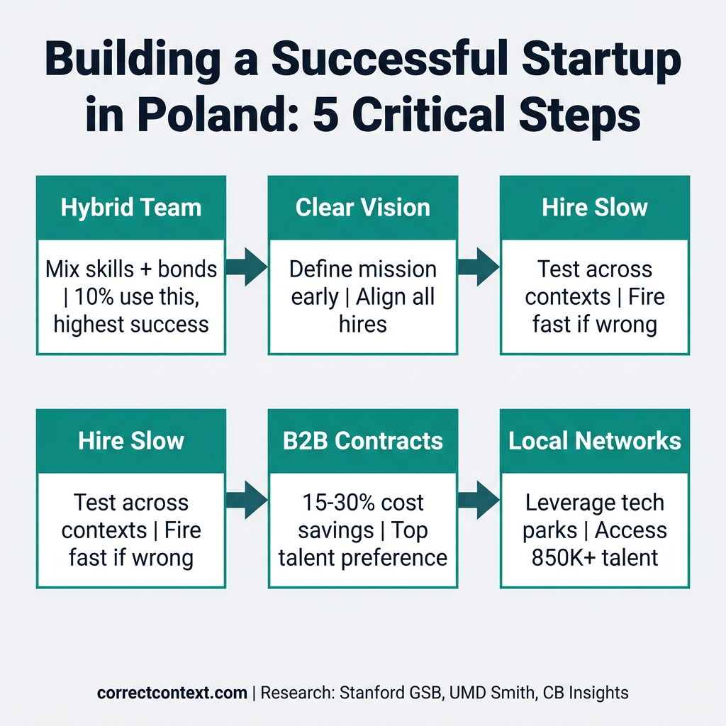 Building successful startup in Poland - 5 critical steps infographic